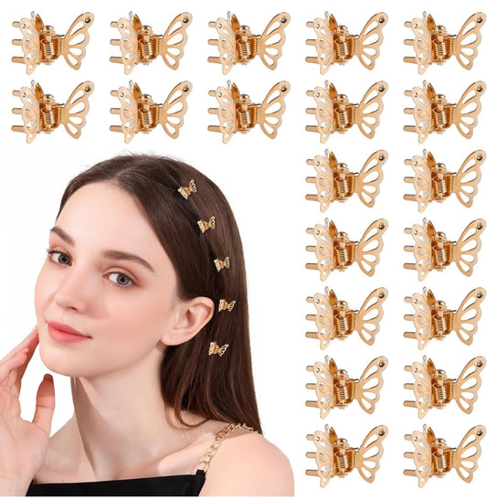 Gold Metallic Delicate Butterfly Mini Styling Claws