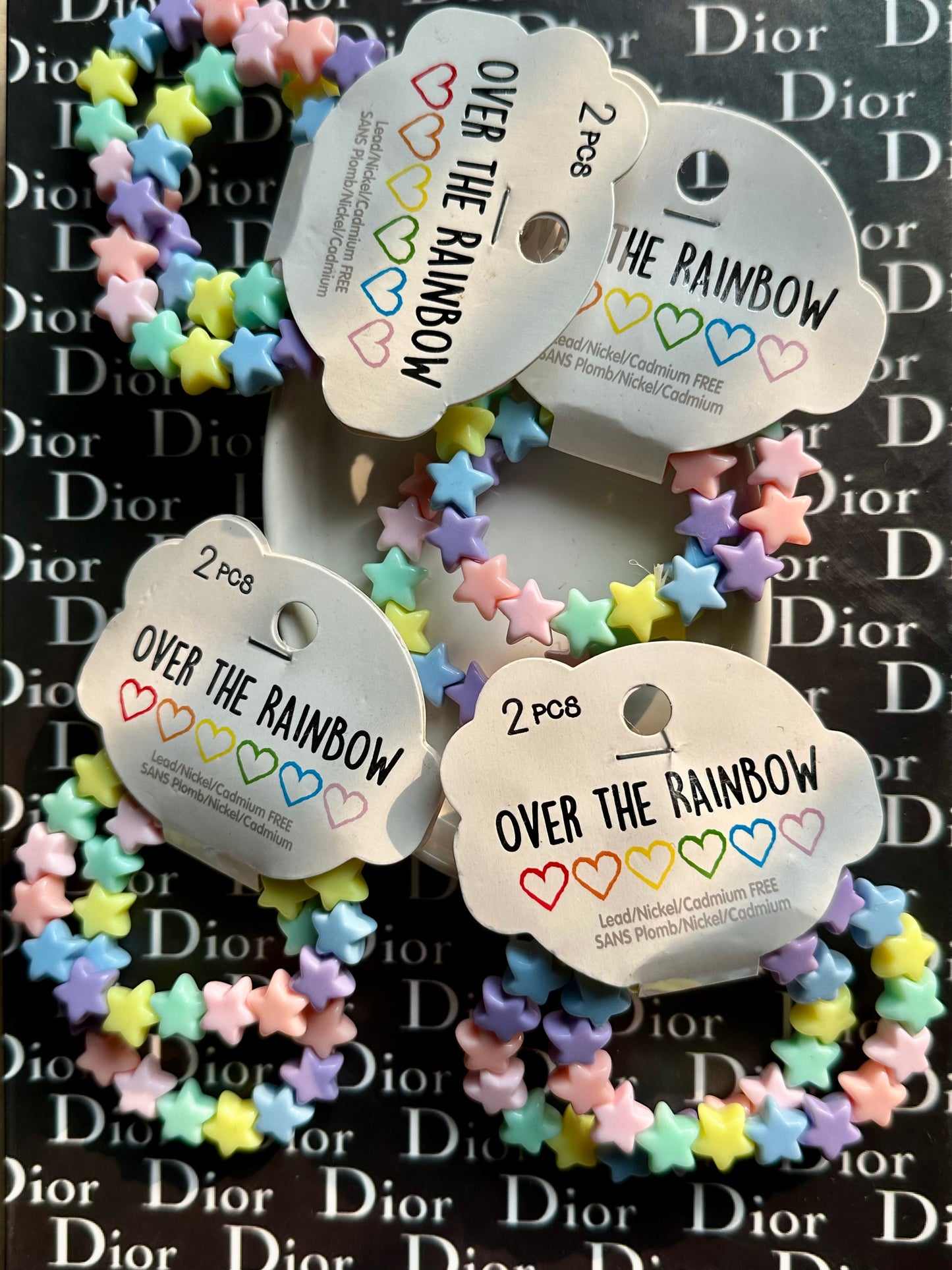 SHEIN Inspired Rainbow 🌈 Pastel Star and Heart Beaded Bracelets(2pcs)🔥