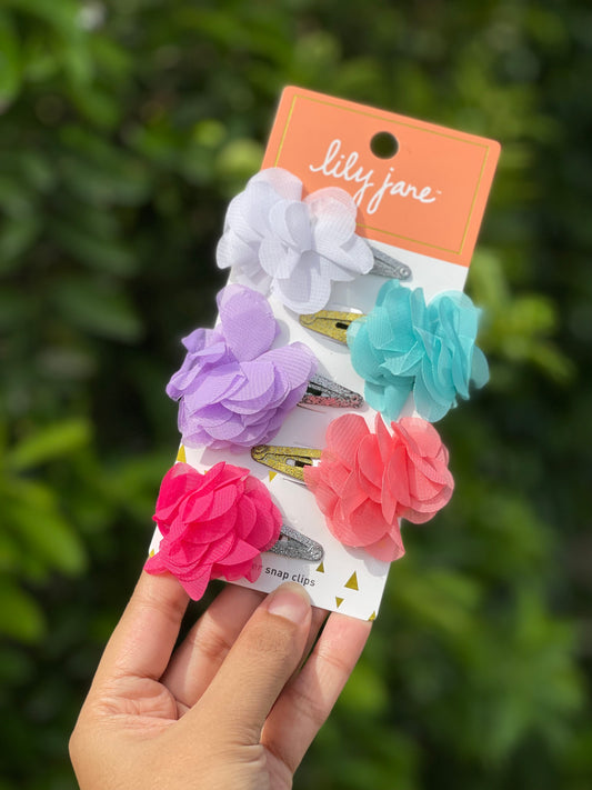 Lilly Jane Chiffon flower snapclips
