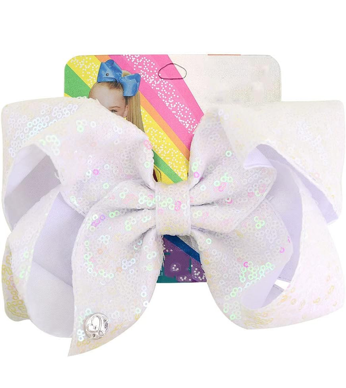 JOJO SIWA White Sequined Bow🔥