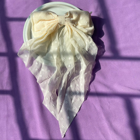 Chiffon hanging cream bow