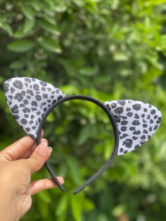 Leopard print cat ear headband