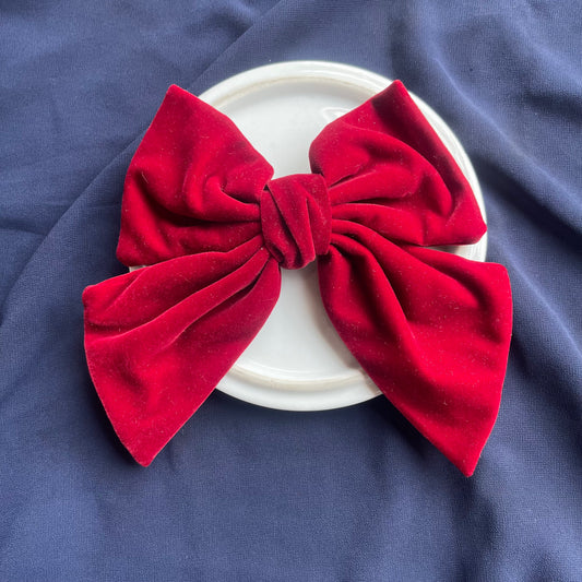 Maroon Velvet Bow