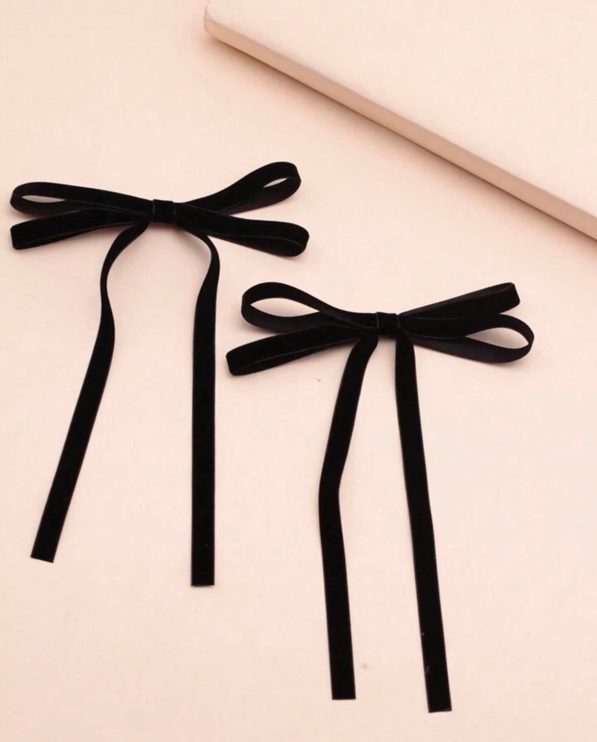 Black Hanging Ribbon Bows Pair🔥