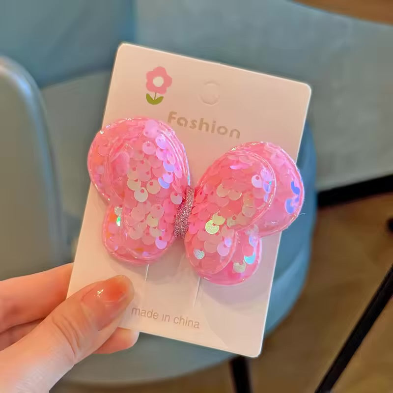 Sequined butterfly clipon pairs