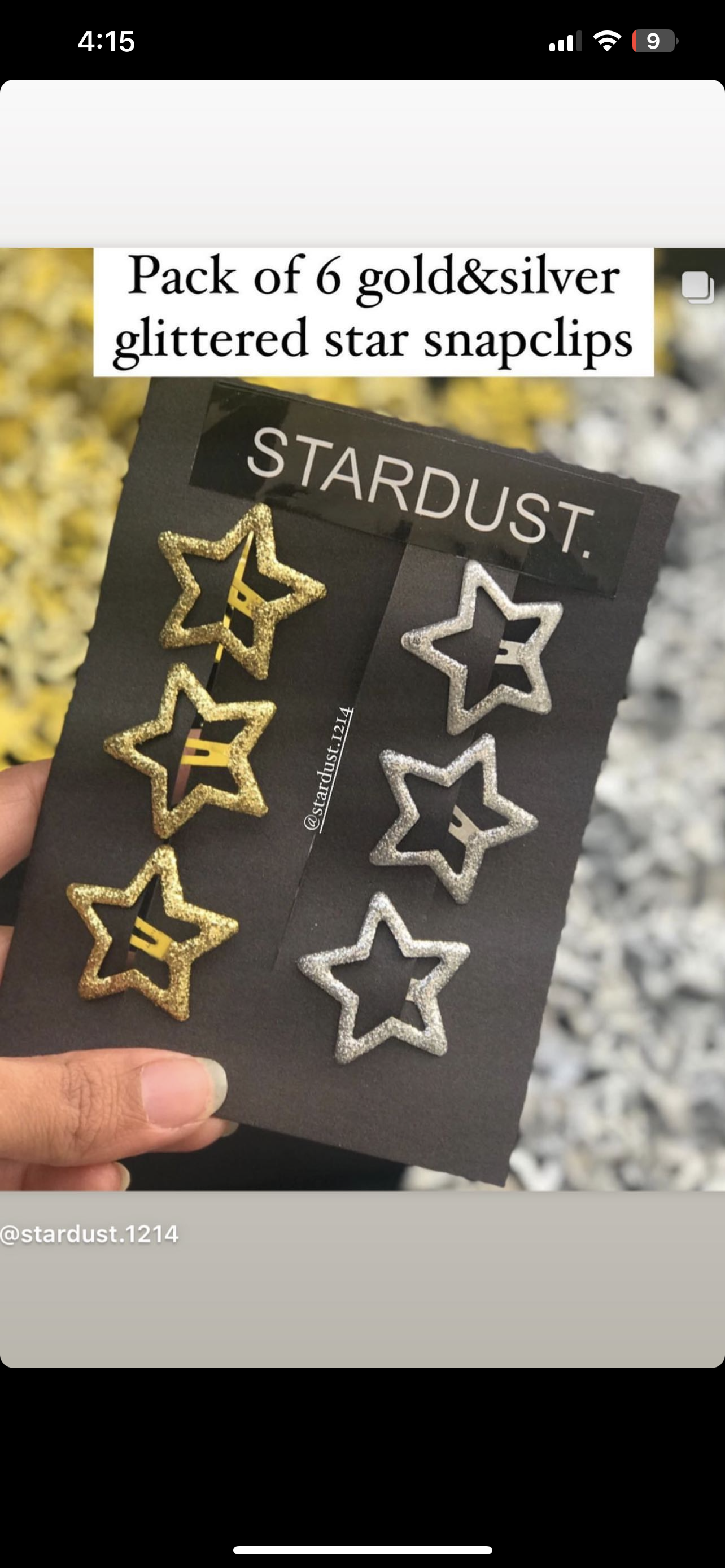 Glittered Stars (6pc pack)