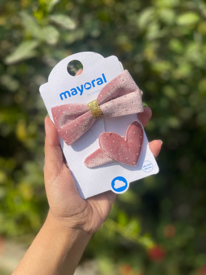 Mayoral pack of 2 velvet clipons