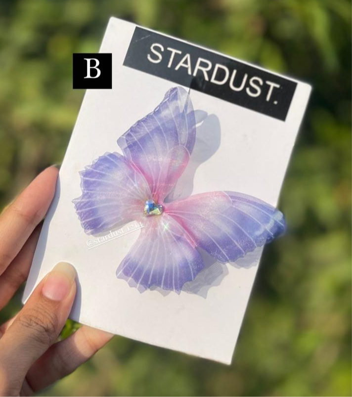 Large Double Layered Organza Butterfly Clipons