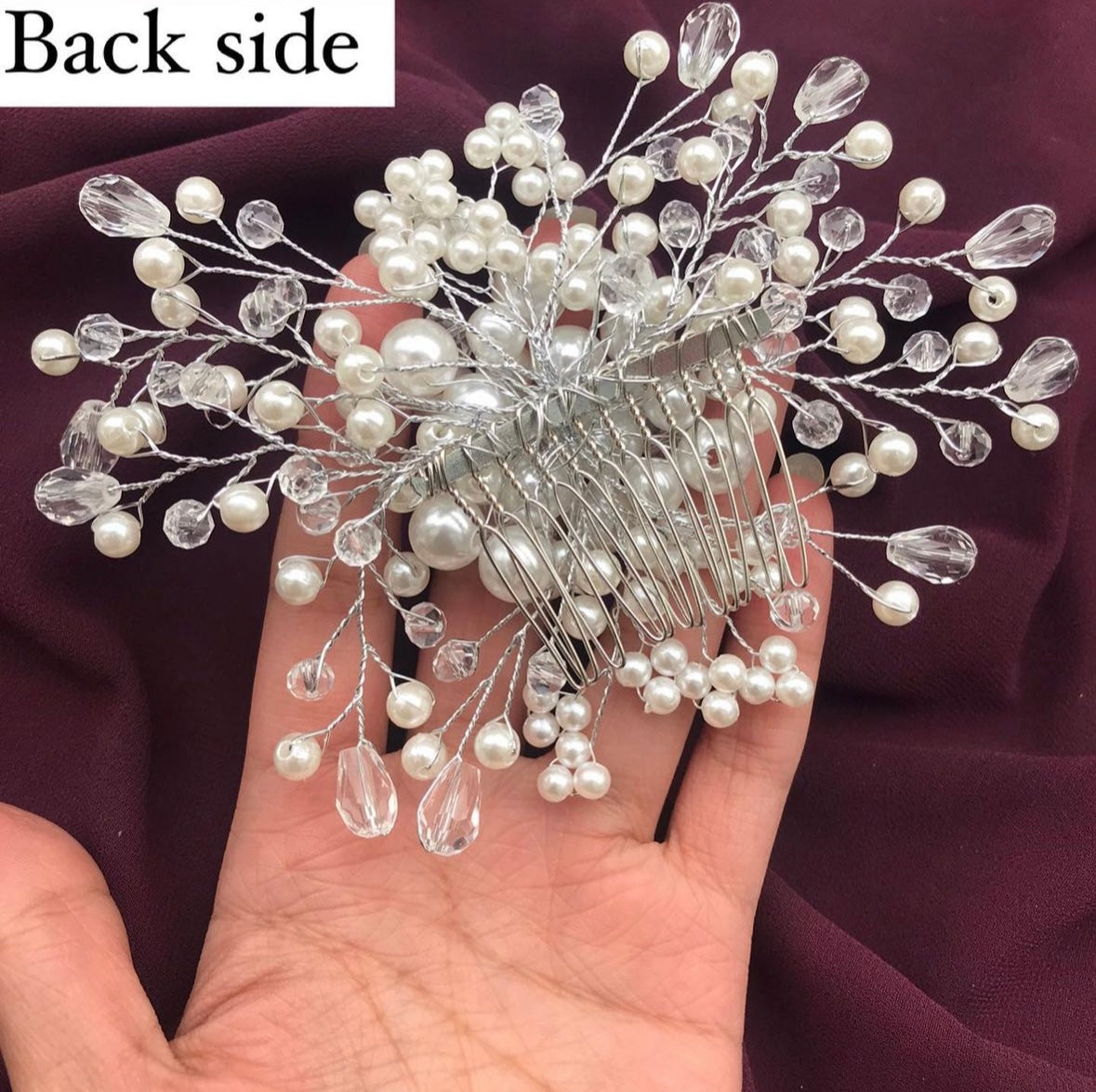 Crystal Pearl Comb Clip
