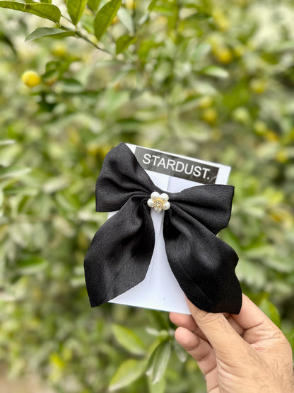 Silk Hanging Bows With Pearl Flower Detailing