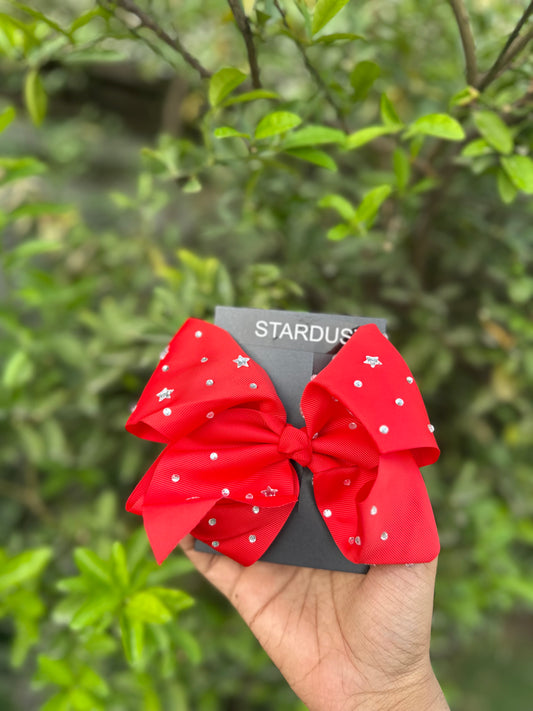 Rhinestone studded Red Bow