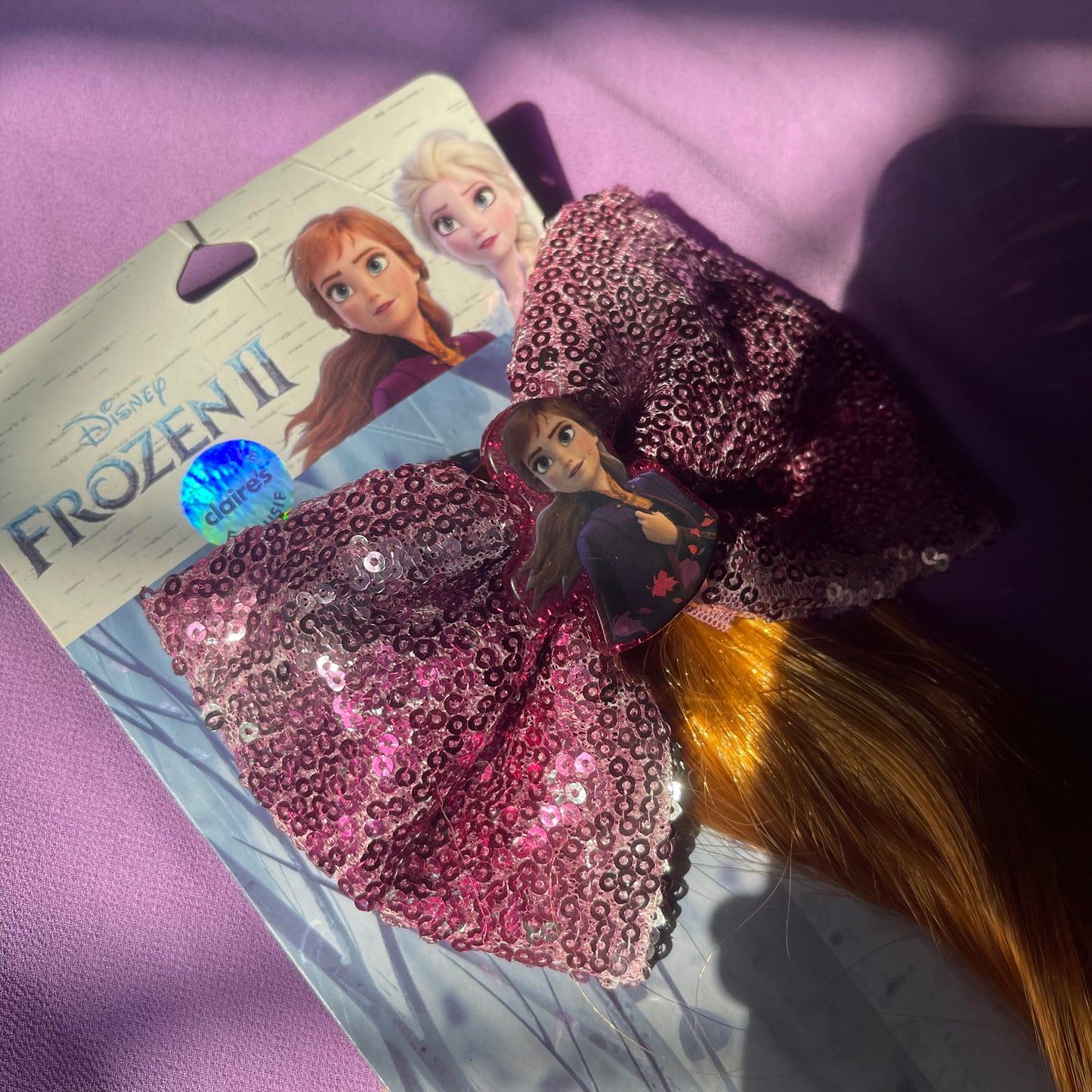 Frozen Sequined Bow Long Hair Extensions🔥