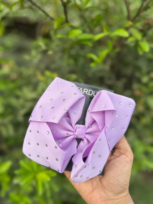 Rhinestone studded lilac bow