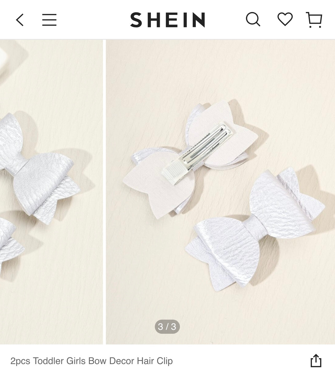 SHEIN Faux Learherite Silver Bow Pairs