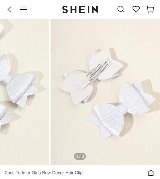 SHEIN Faux Learherite Silver Bow Pairs