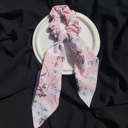 Long tail fabric Scrunchies floral print