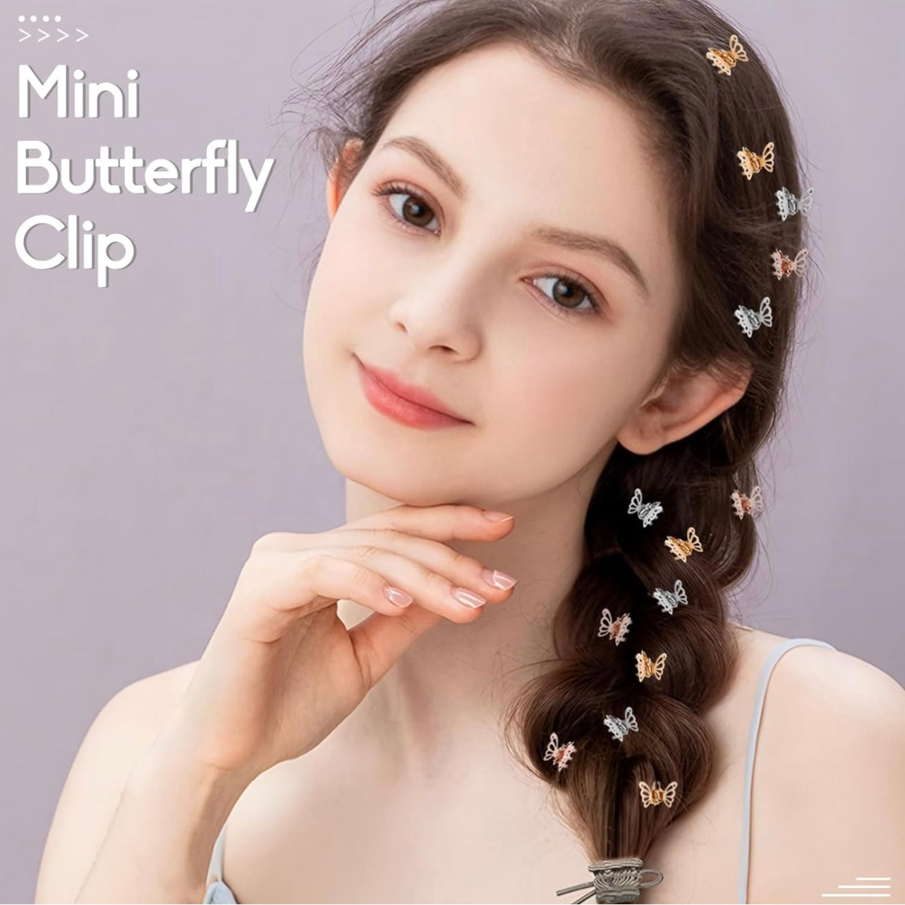 Gold Metallic Delicate Butterfly Mini Styling Claws