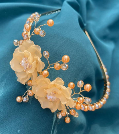 Frosted Flower Crystal Formal Headbands🔥