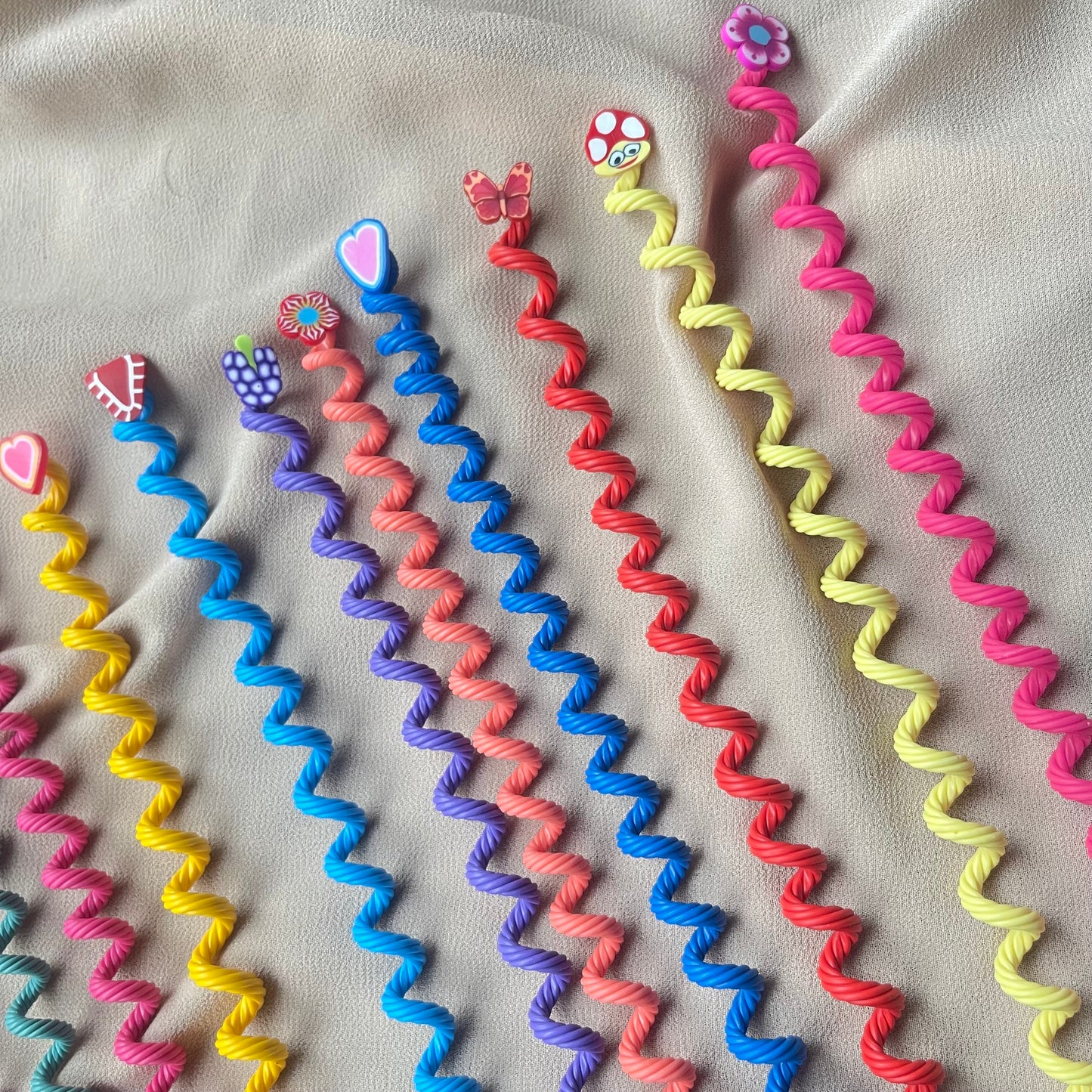 Solid Coloured Long Character Spirals🔥