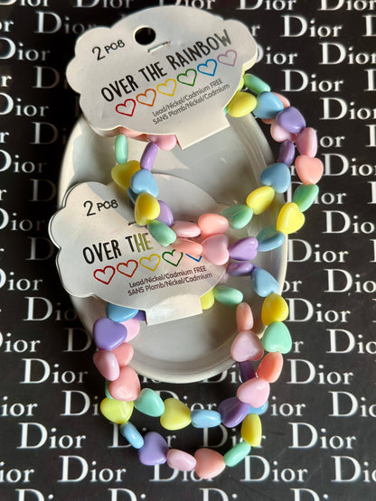 SHEIN Inspired Rainbow 🌈 Pastel Star and Heart Beaded Bracelets(2pcs)🔥