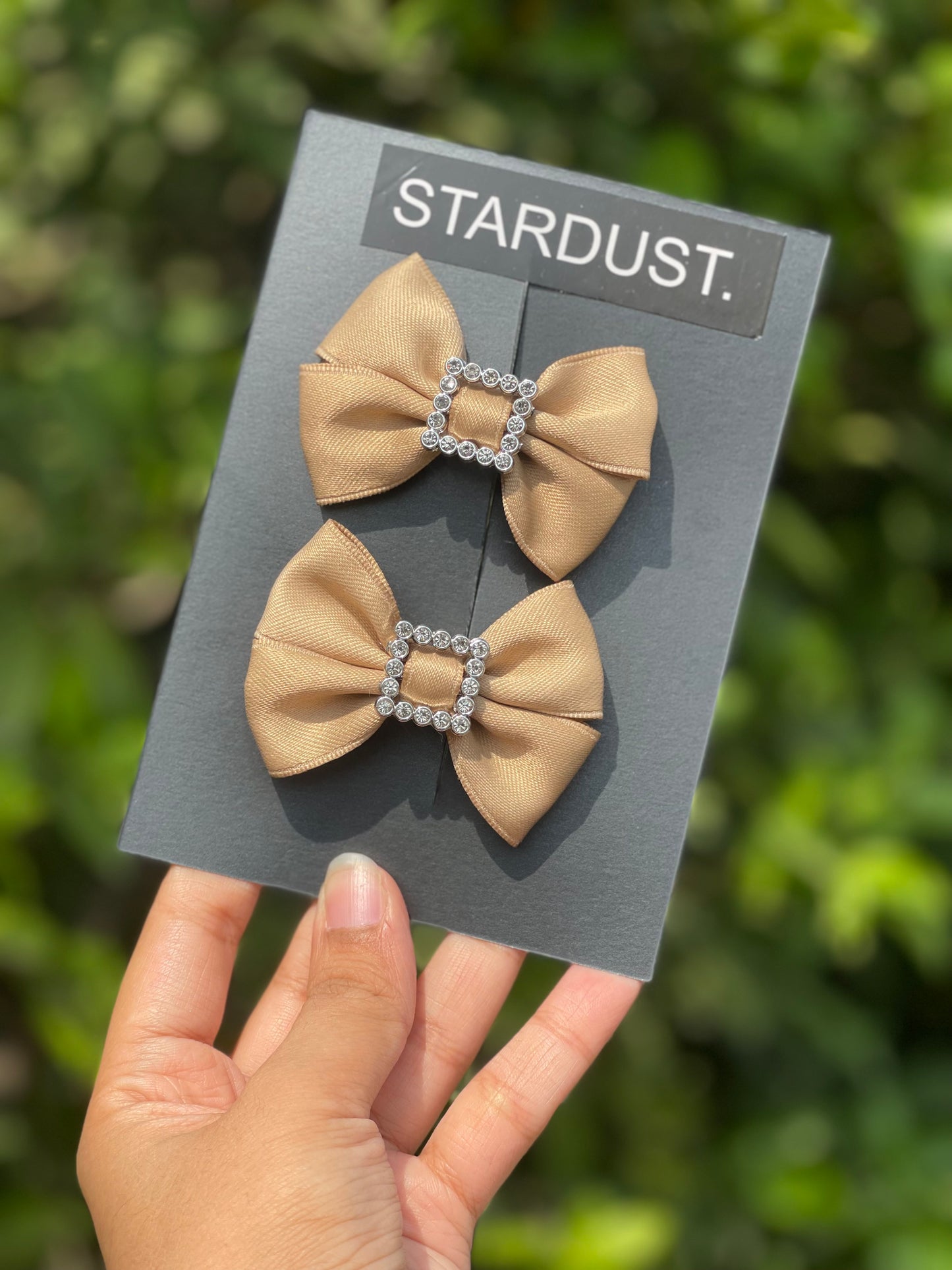 Silk Bow Pairs with Rhinestone Detailing