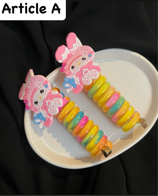 Kawaii character spring tie pairs