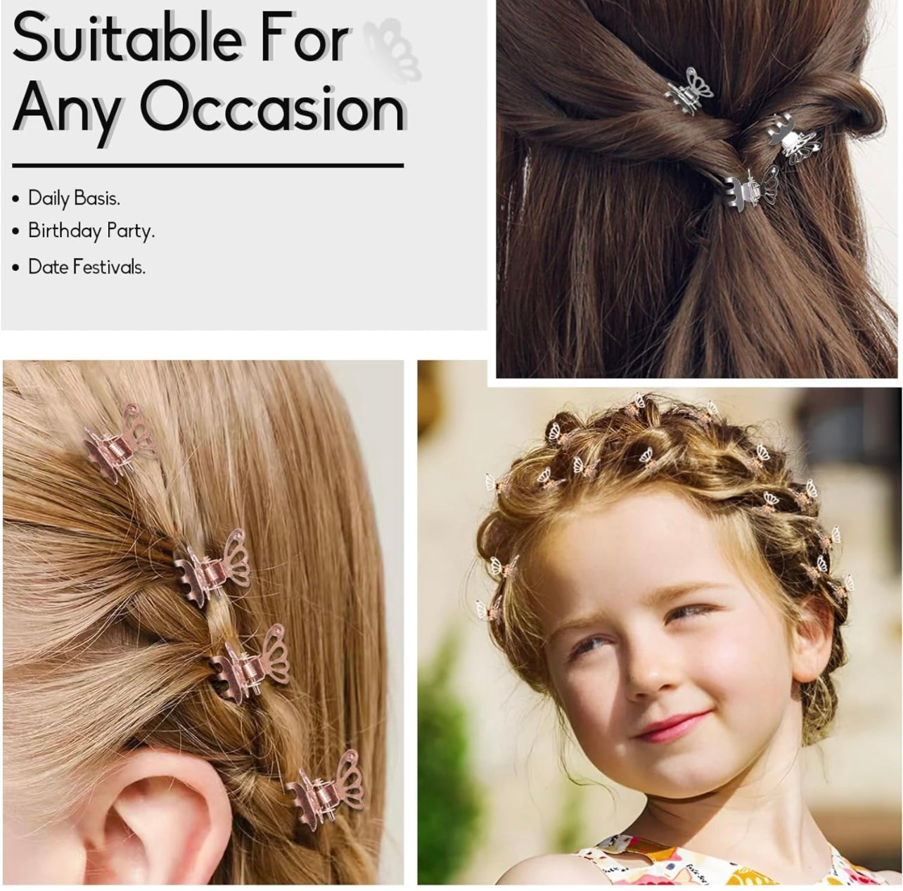 Gold Metallic Delicate Butterfly Mini Styling Claws
