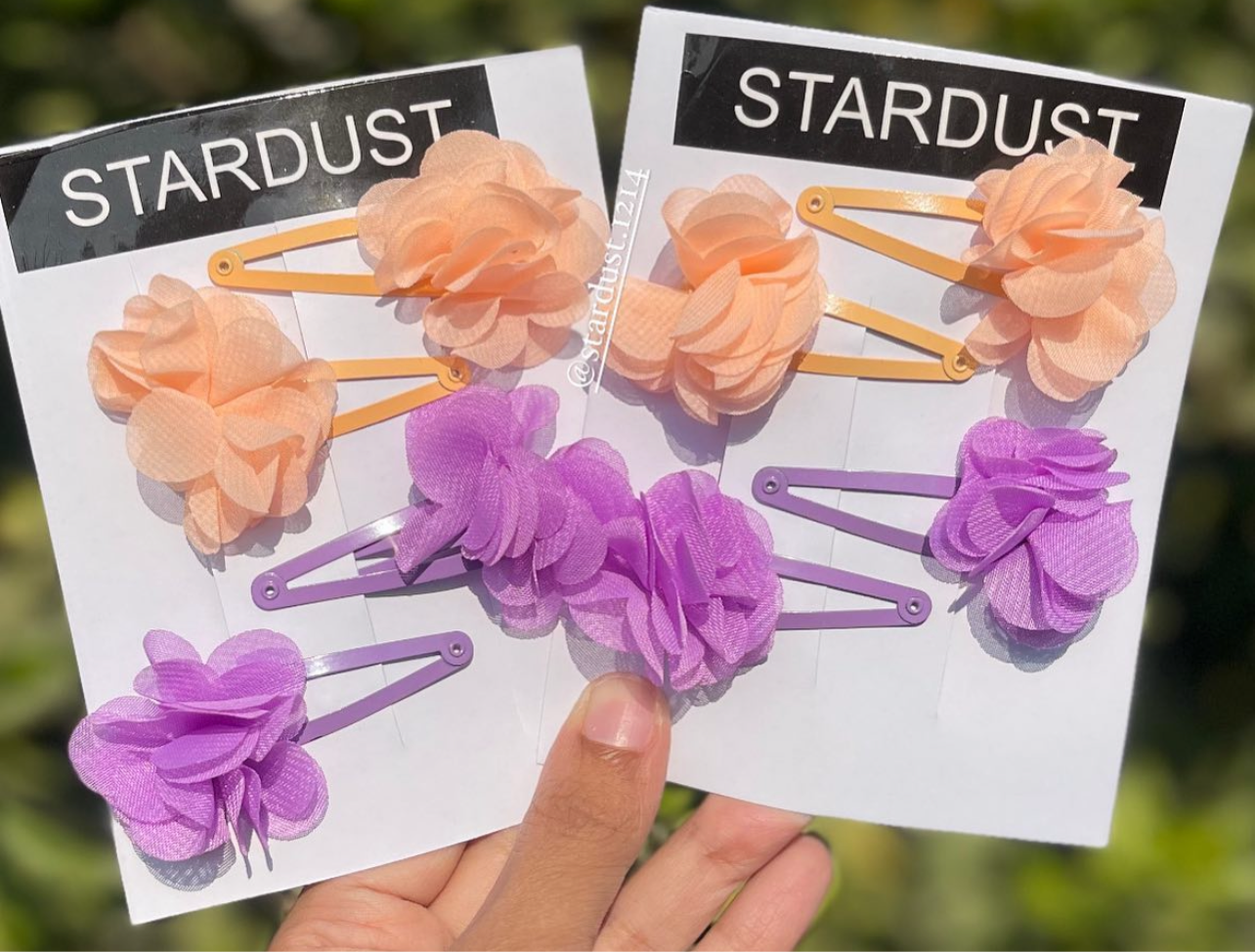 Pack of 4 Floral Snapclips