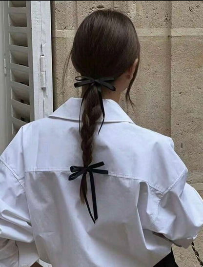Black Hanging Ribbon Bows Pair🔥
