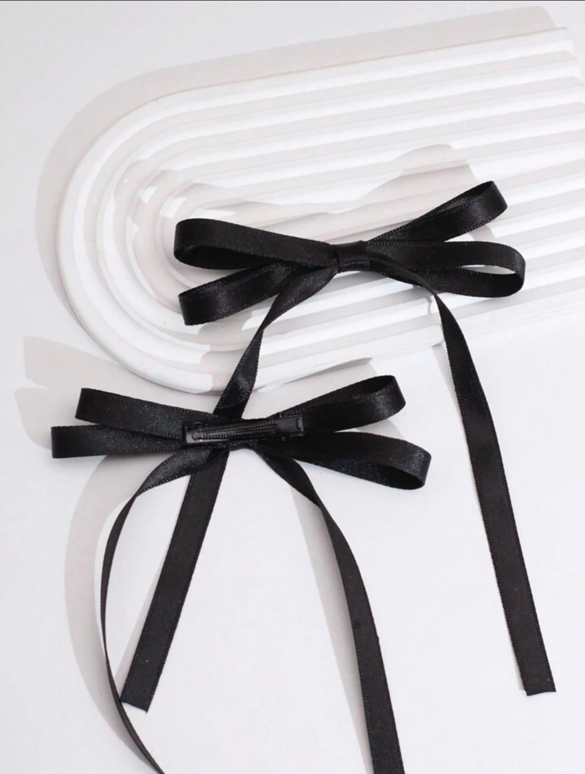 Black Hanging Ribbon Bows Pair🔥
