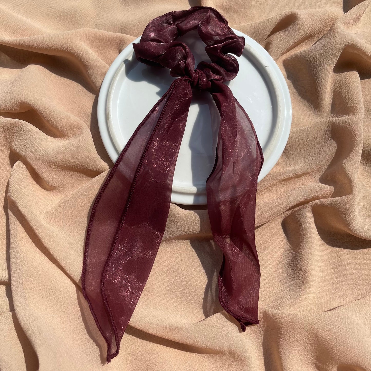 Shimmery Organza Tail Scrunchies