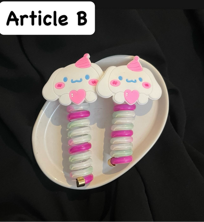 Kawaii character spring tie pairs