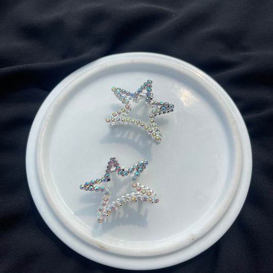 Rhinestone Studded Metallic STAR Claw