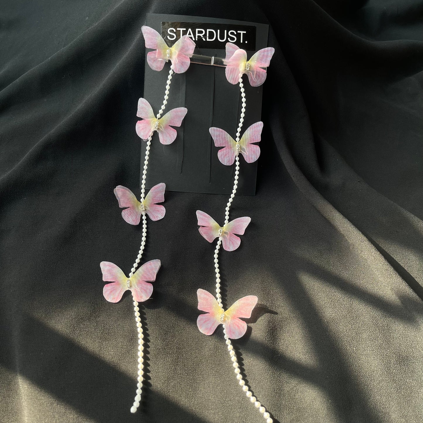 Organza butterfly hanging clipons for braids