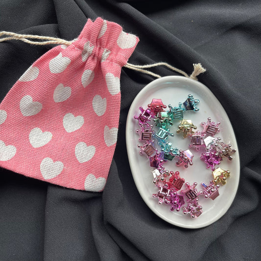 Pouch of 30 shiny crown mini claws