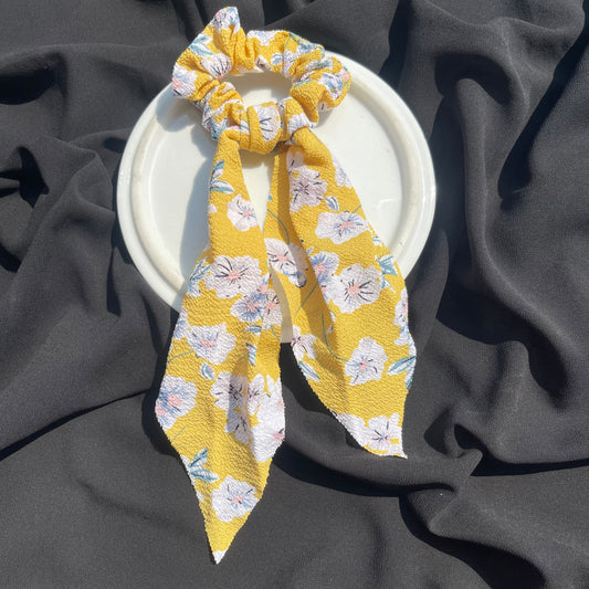 Long tail fabric Scrunchies floral print