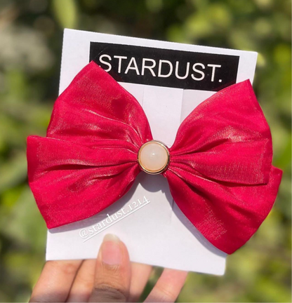 Silky Lolita Bows with Subtle Sheen and Pearl Detailing