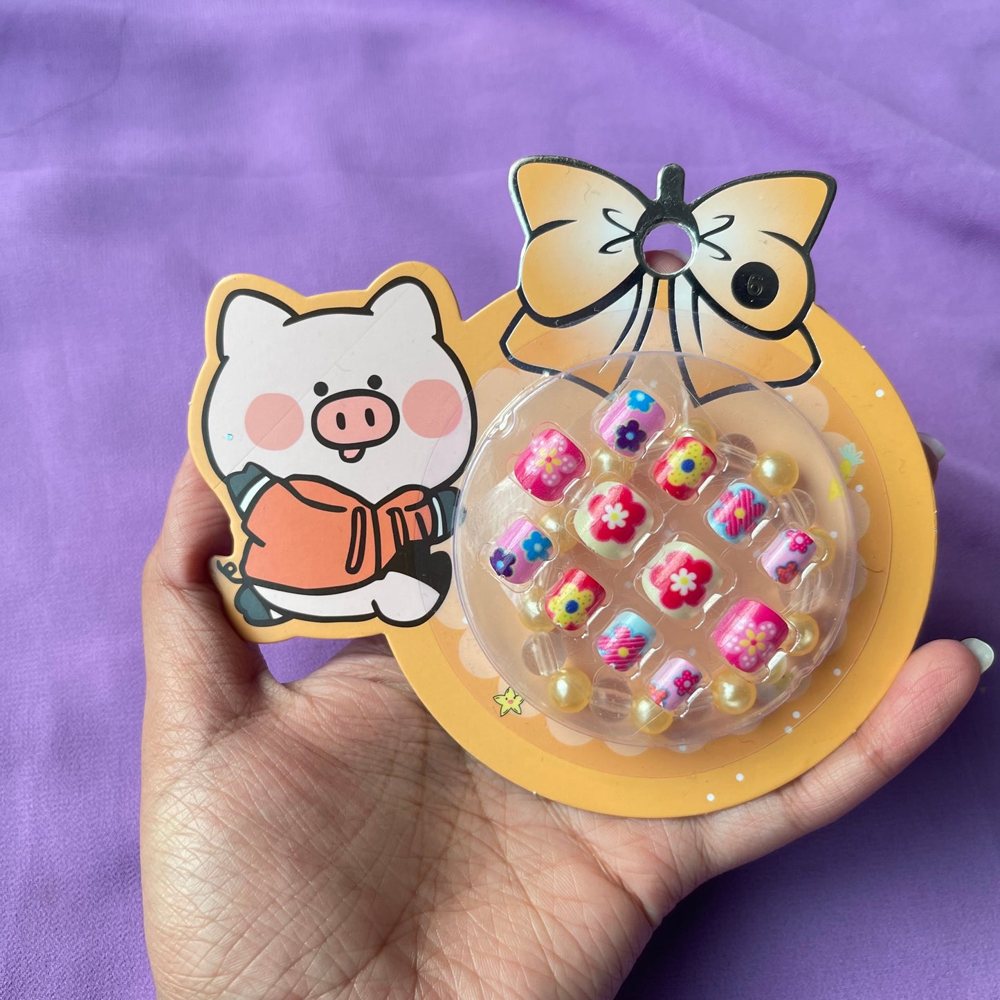 Kids nails with adhesive tabs and bracelet🔥