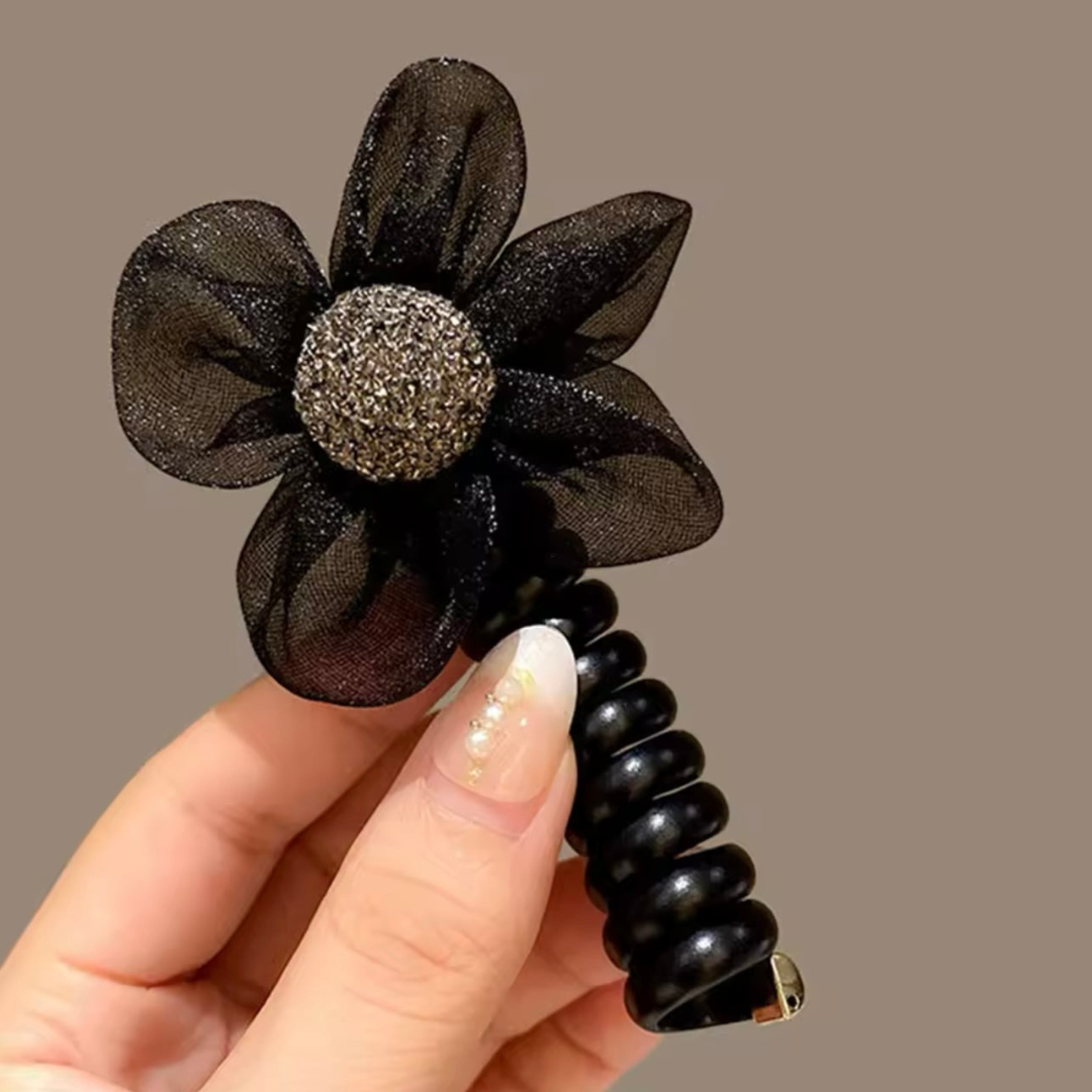 Organza Flower Styling Hair Spiral(single)