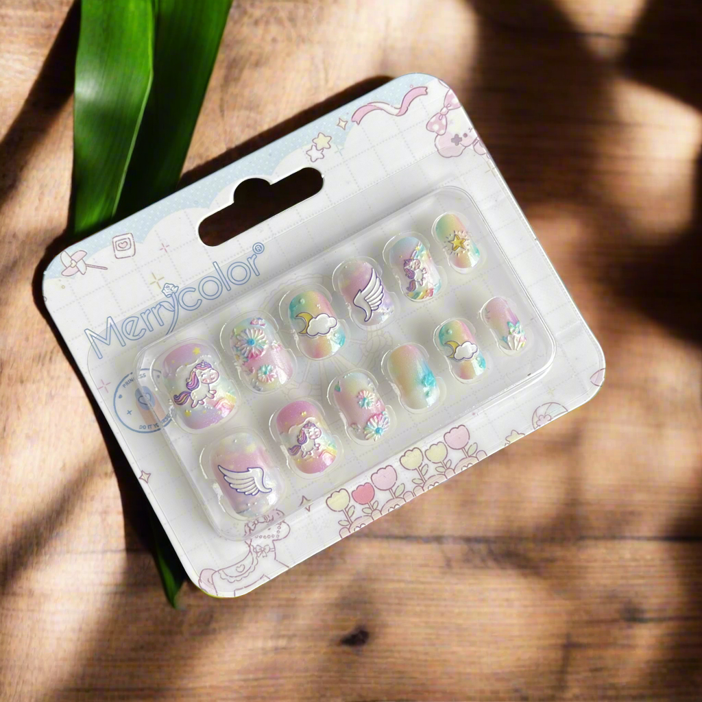 Kids Preglued Stickon Nails🔥