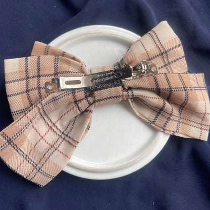 Triple layered checkered chiffon bow