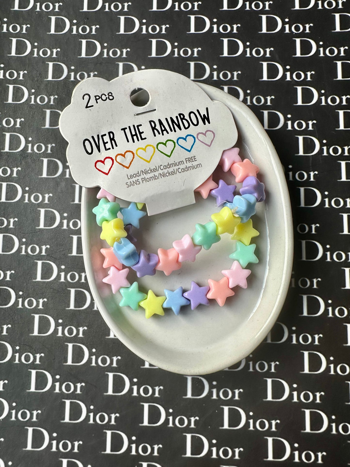 SHEIN Inspired Rainbow 🌈 Pastel Star and Heart Beaded Bracelets(2pcs)🔥