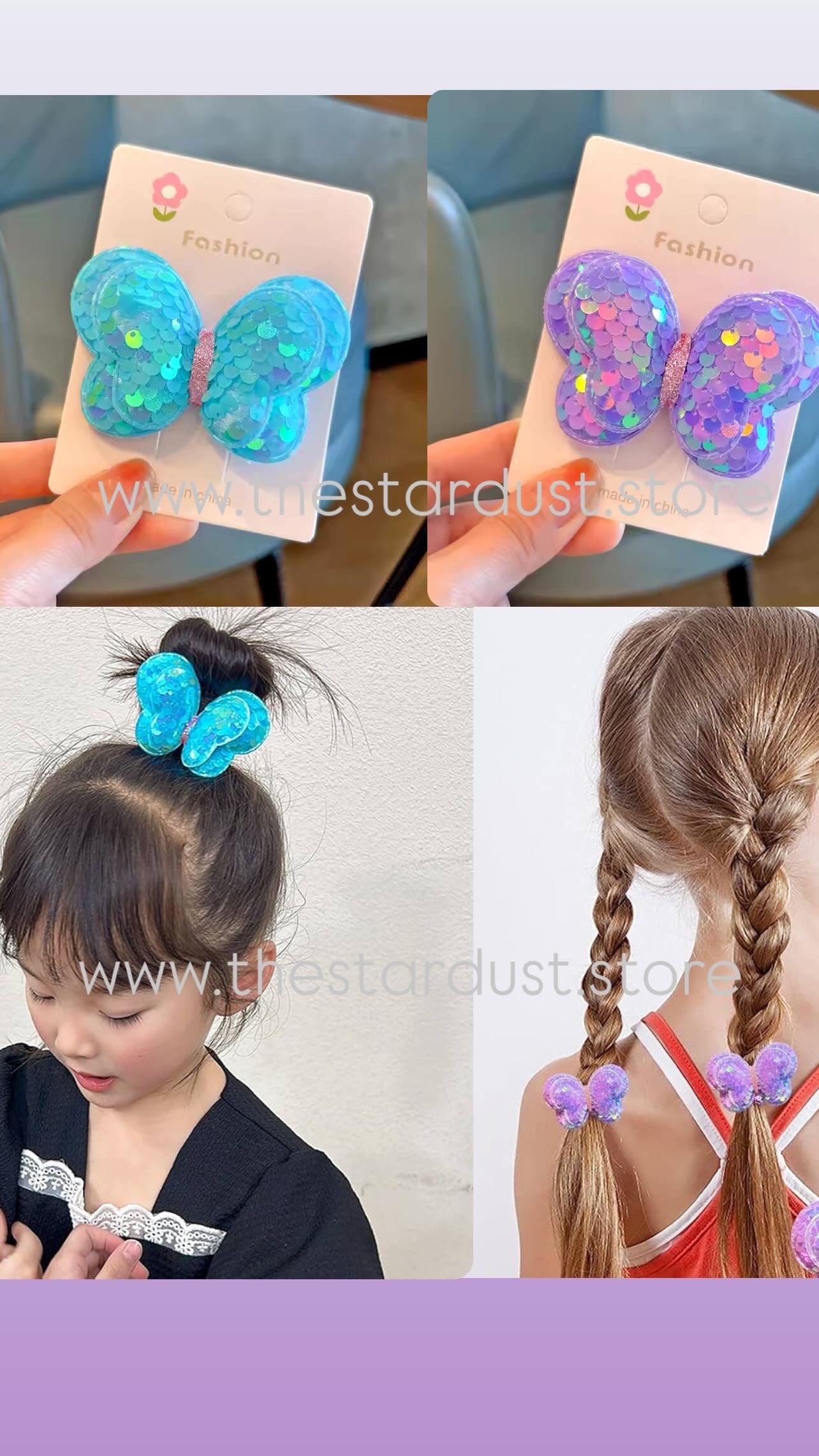 Sequined butterfly clipon pairs