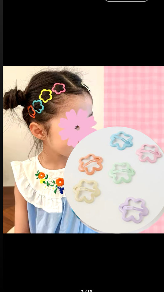 Flower snapclips pack of 8 pc