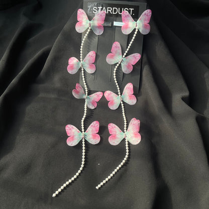 Organza butterfly hanging clipons for braids