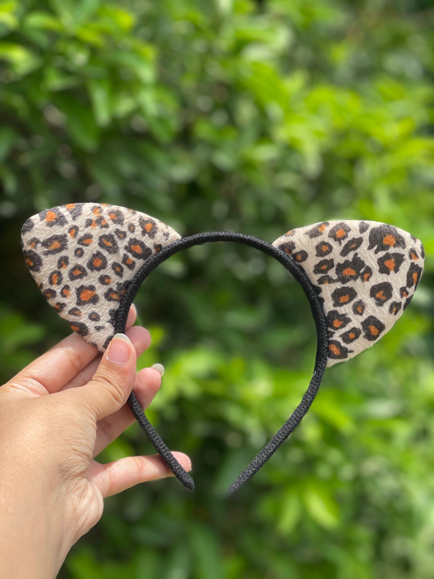 Leopard print cat ear headband