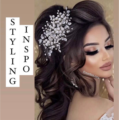 Crystal Pearl Comb Clip