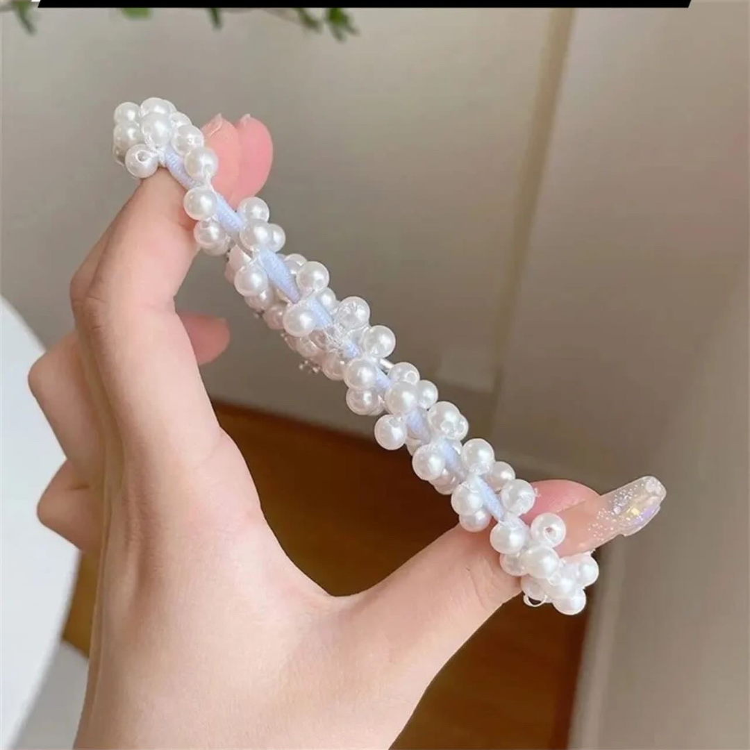 Rhinestone Tiara Pearl Hairties
