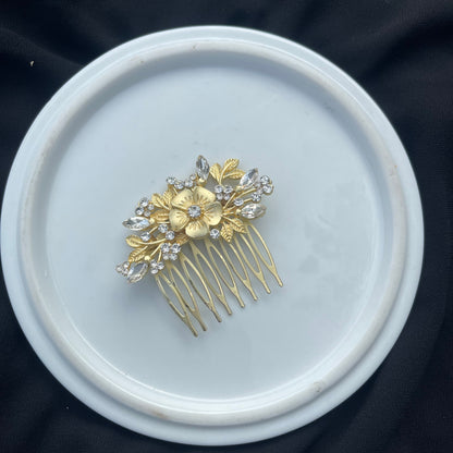 Gold Metallic Formal Flower Combs🔥