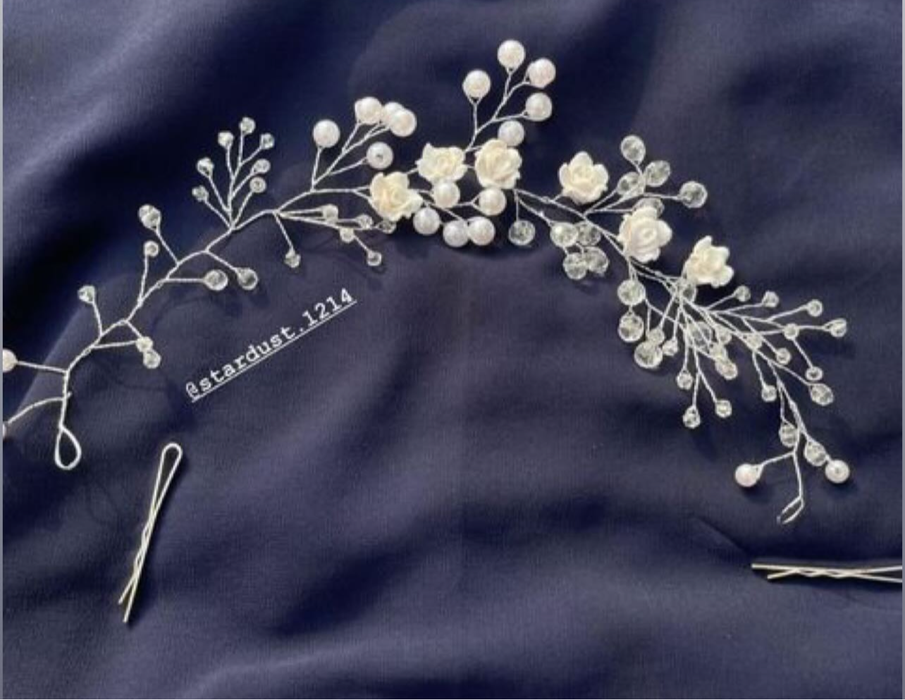 Porcelain Rose Crystal Headpiece